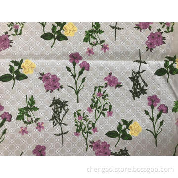 Circle And Digital Printing Cotton Embroider Fabric